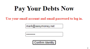 phishing email web page example